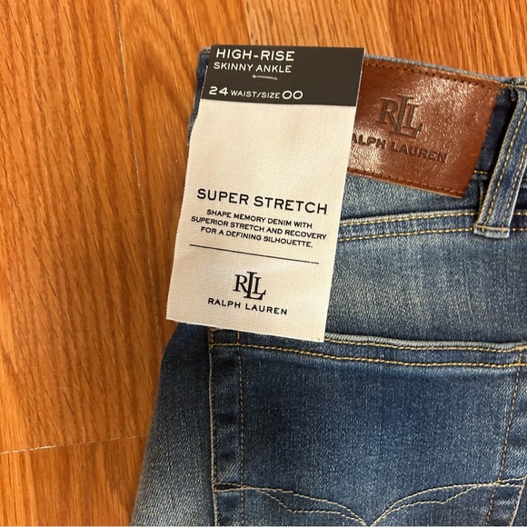 Lauren Ralph Lauren high rise skinny ankle beaded detail NWT size 24/00 - Picture 4 of 5